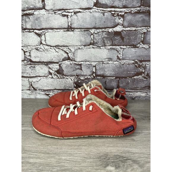 Patagonia Advocate Espresso For The Planet Red Mesh Sherpa Lining Shoes Women 7M - Picture 1 of 16
